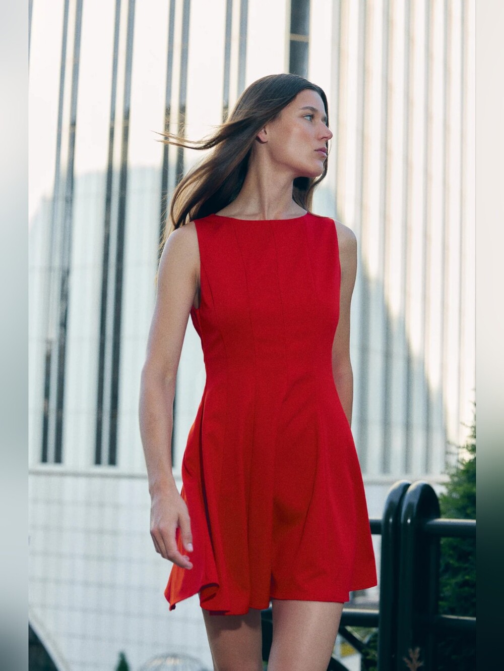 H&M Dress With Flared Skirt